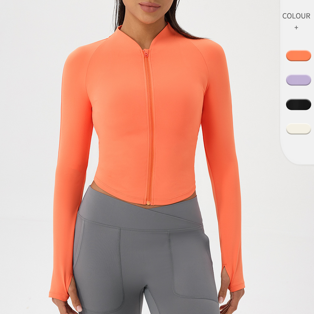 Nude yoga wear jacket stand-up - Yoga Fitness Jacket ulasan dan harga
