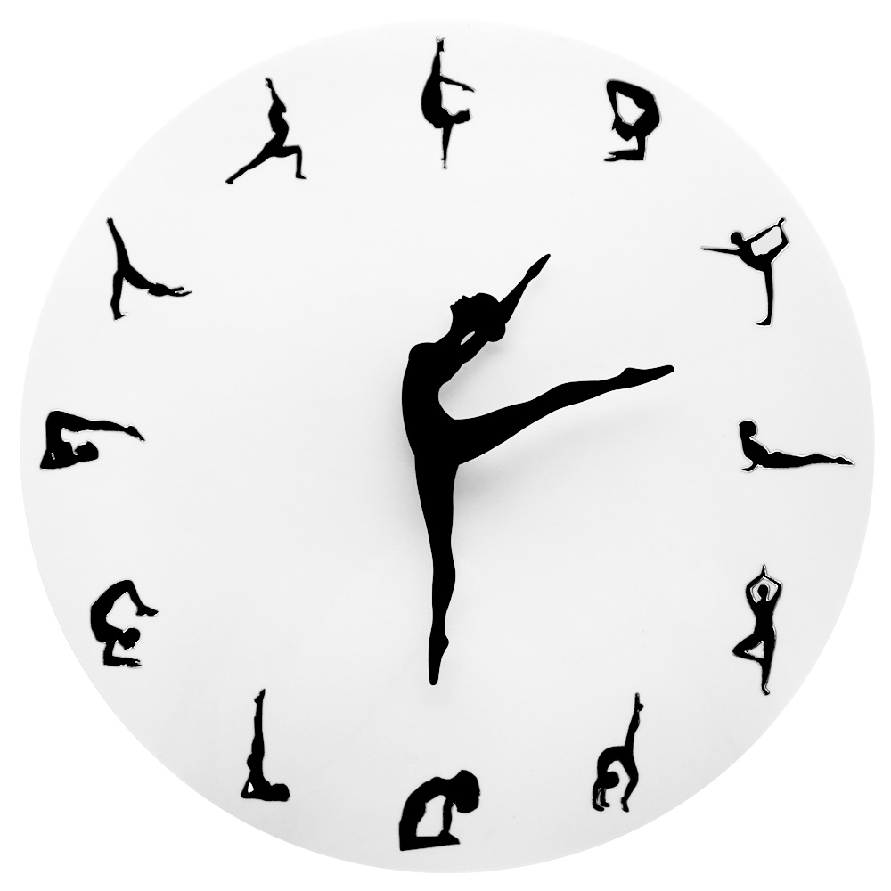 Yoga Postures Wall Clock GYM F - Yoga Fitness Watch ulasan dan harga