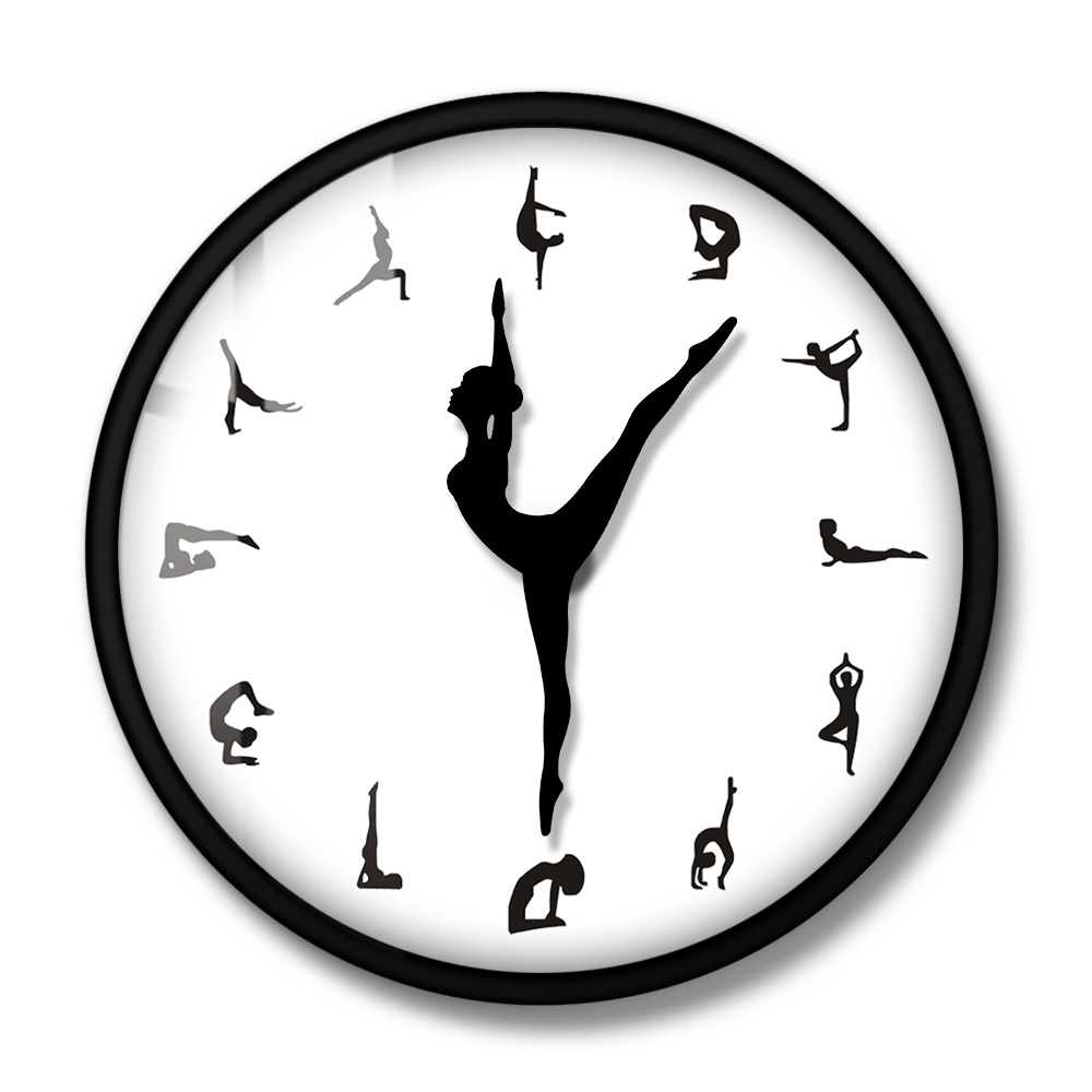 Yoga Postures Wall Clock GYM F - Yoga Fitness Watch ulasan dan harga