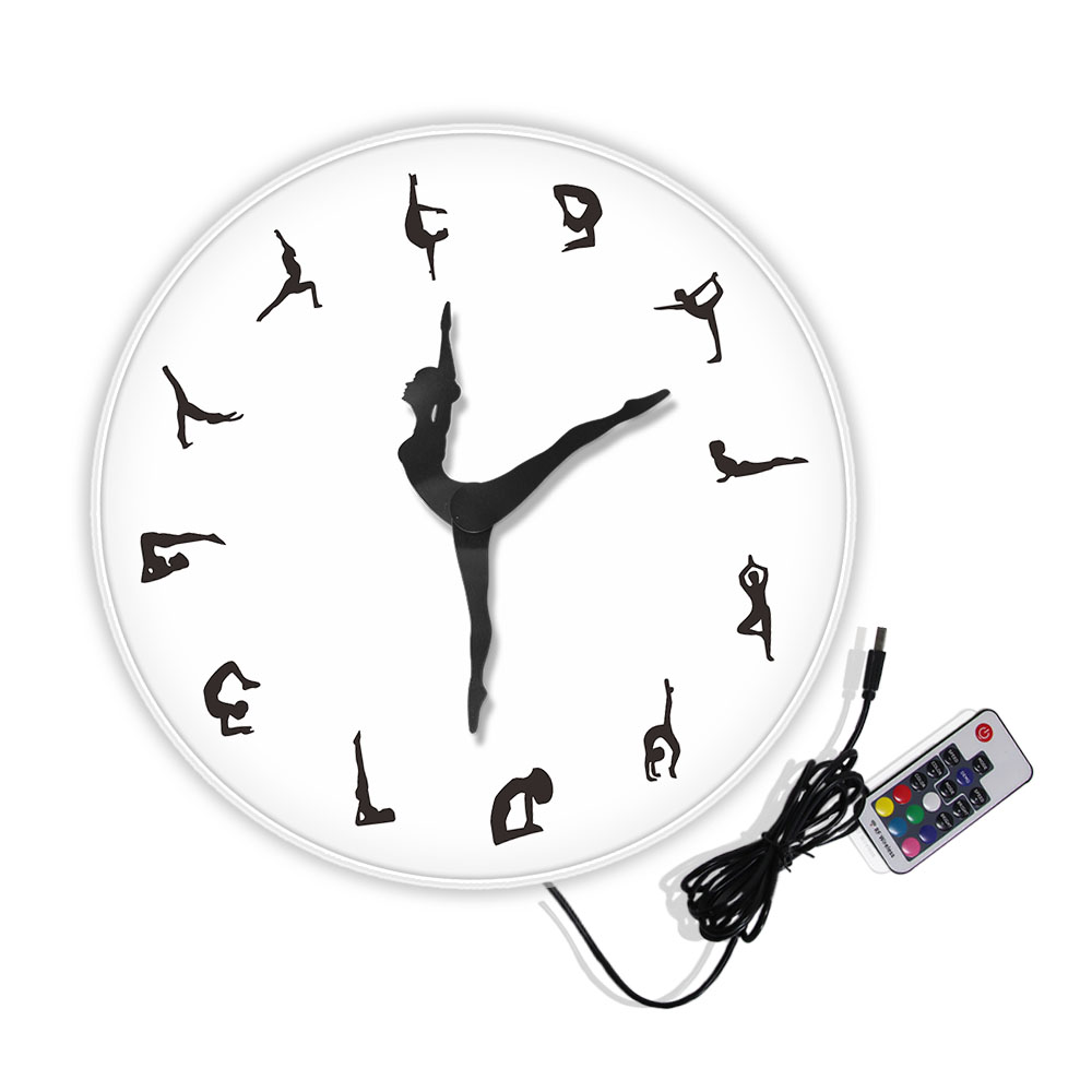 Yoga Postures Wall Clock GYM F - Yoga Fitness Watch ulasan dan harga