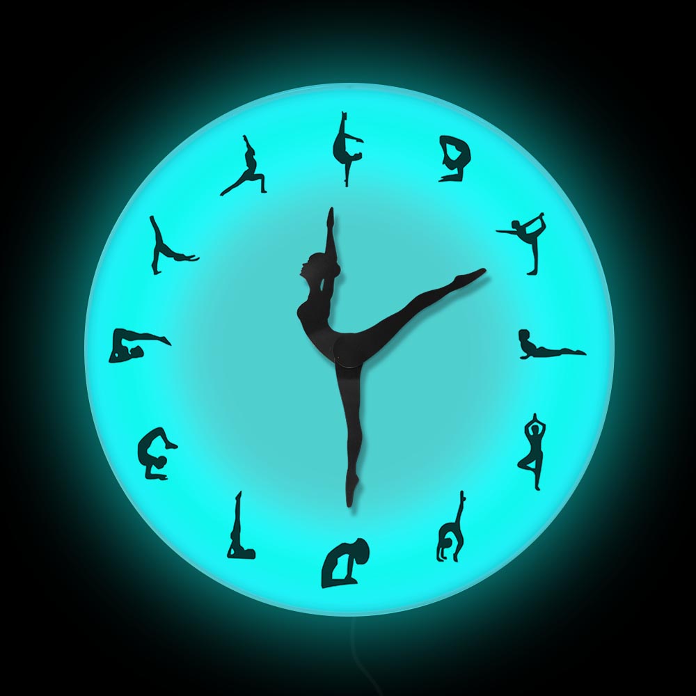 Yoga Postures Wall Clock GYM F - Yoga Fitness Watch ulasan dan harga