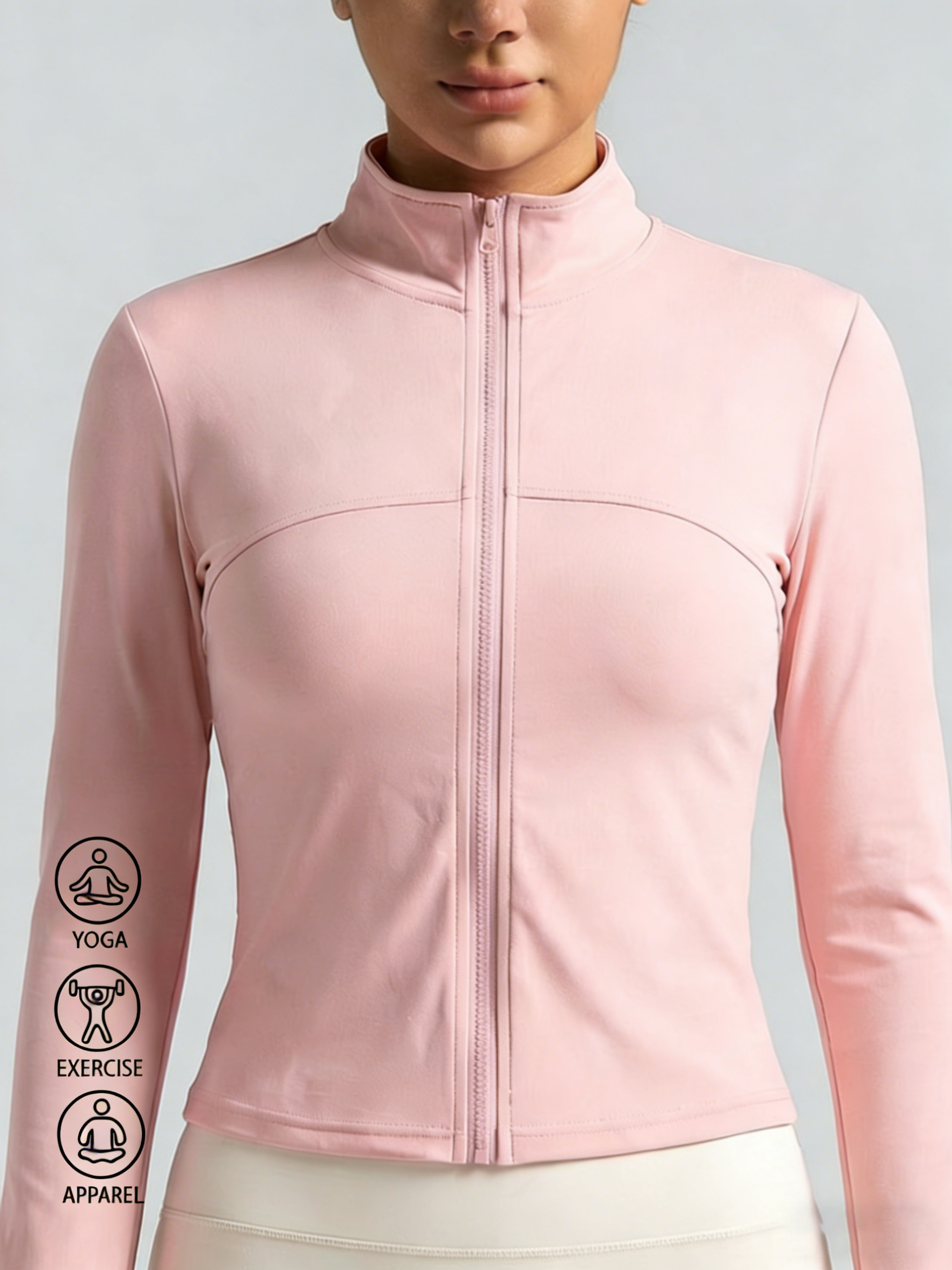 New Women Light pink Yoga Coat - Yoga Fitness Jacket ulasan dan harga