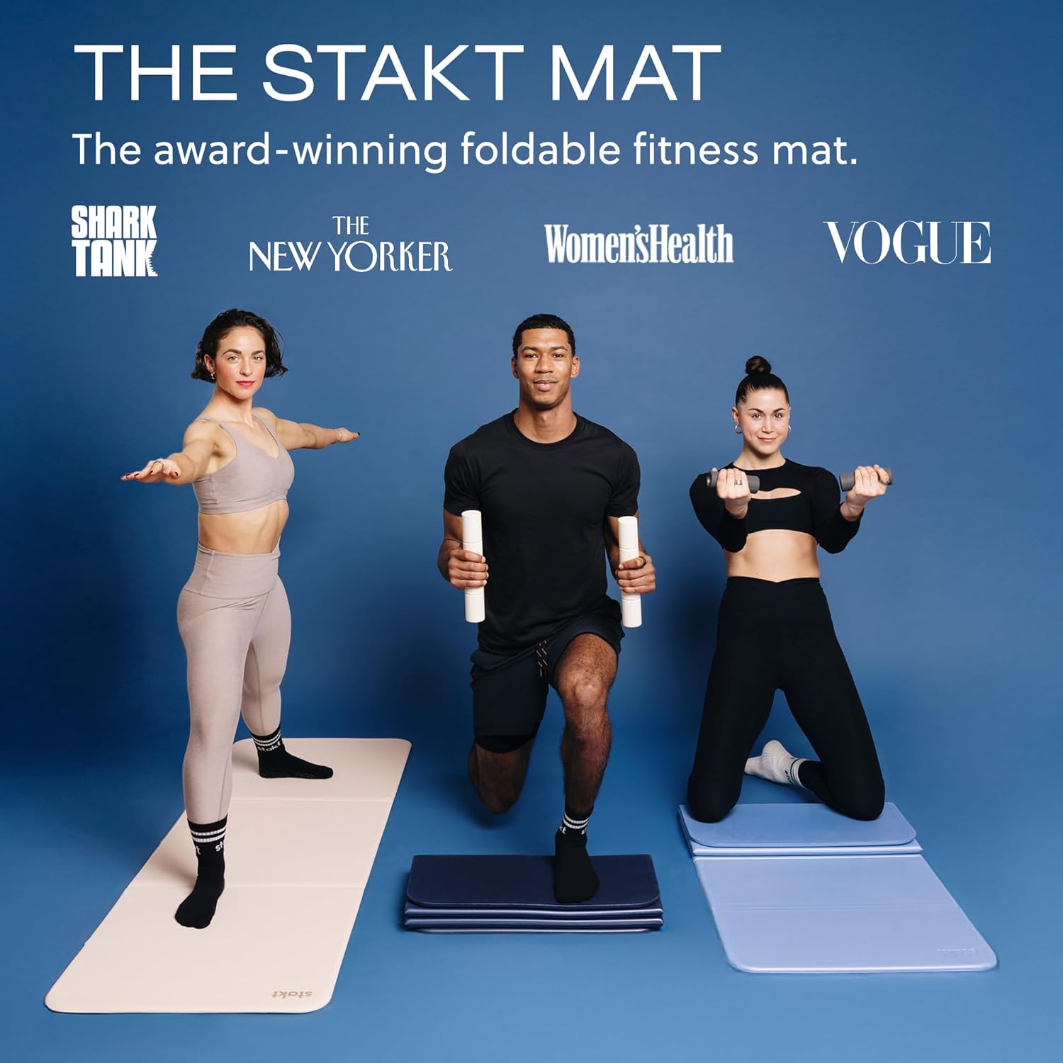 Foldable Yoga Mat in Blue, Pre - Yoga Fitness Studio ulasan dan harga