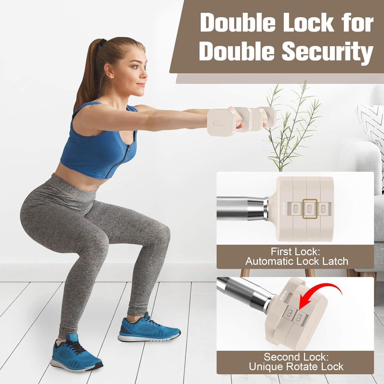 Adjustable Dumbbells Set, 22LB - Adjustable Dumbbells ulasan dan harga