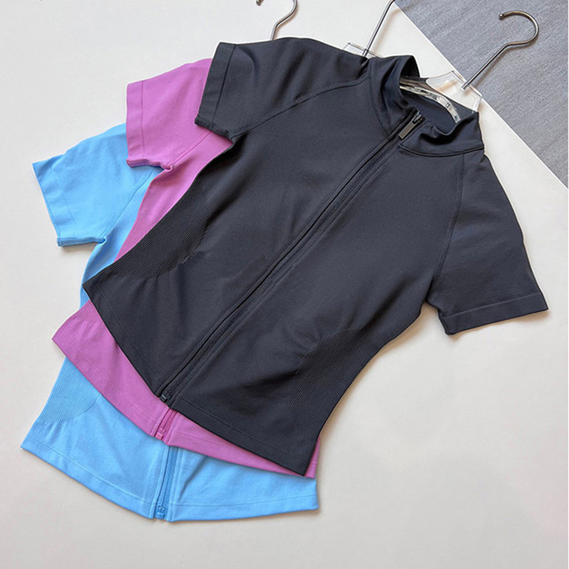 Nologo Dynam Short Sleeve Zipp - Yoga Fitness Jacket ulasan dan harga