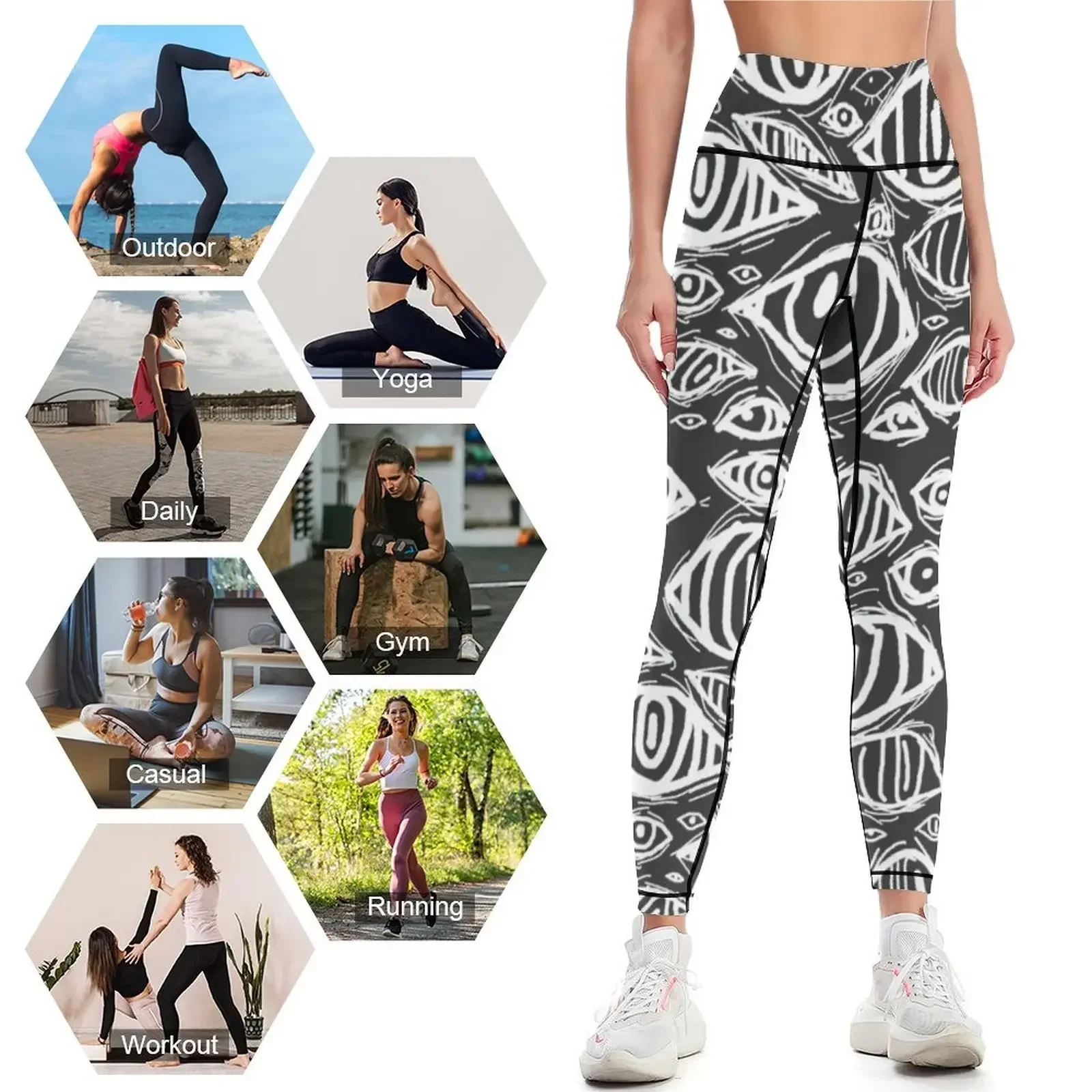 Watching eyes Leggings Clothin - Yoga Fitness Watch ulasan dan harga