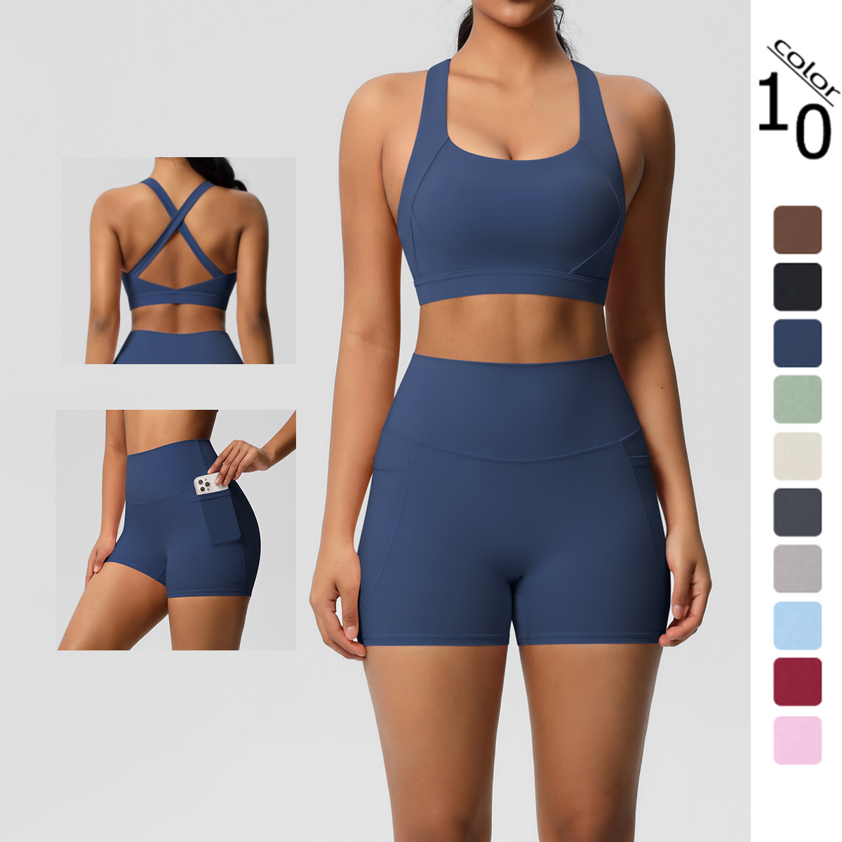 2PCS Sportswear With Pocketed  - Yoga Fitness Zumba ulasan dan harga