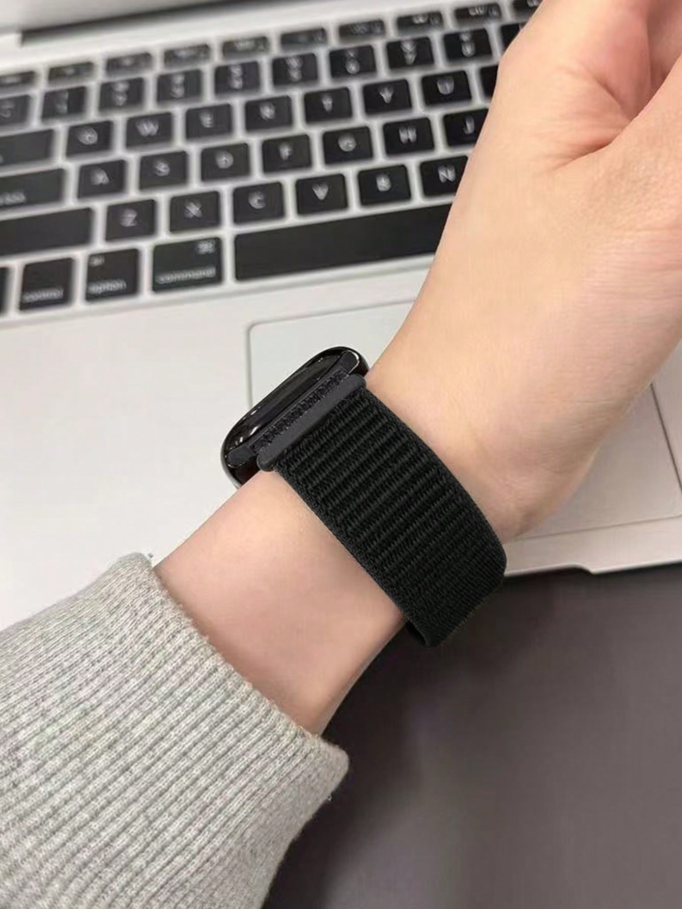 1pc Black Nylon Hook & Loop St - Yoga Fitness Watch ulasan dan harga