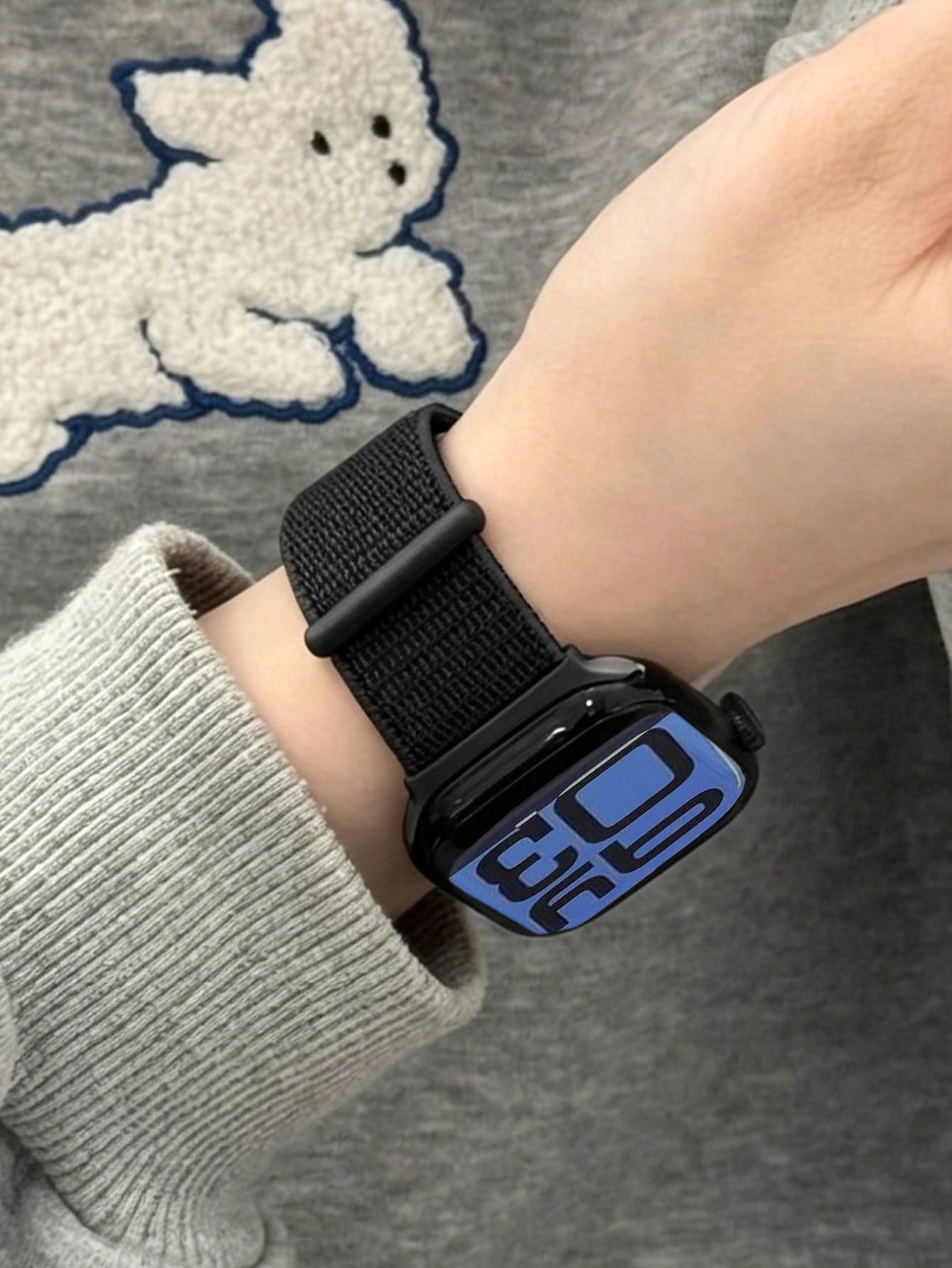 1pc Black Nylon Hook & Loop St - Yoga Fitness Watch ulasan dan harga
