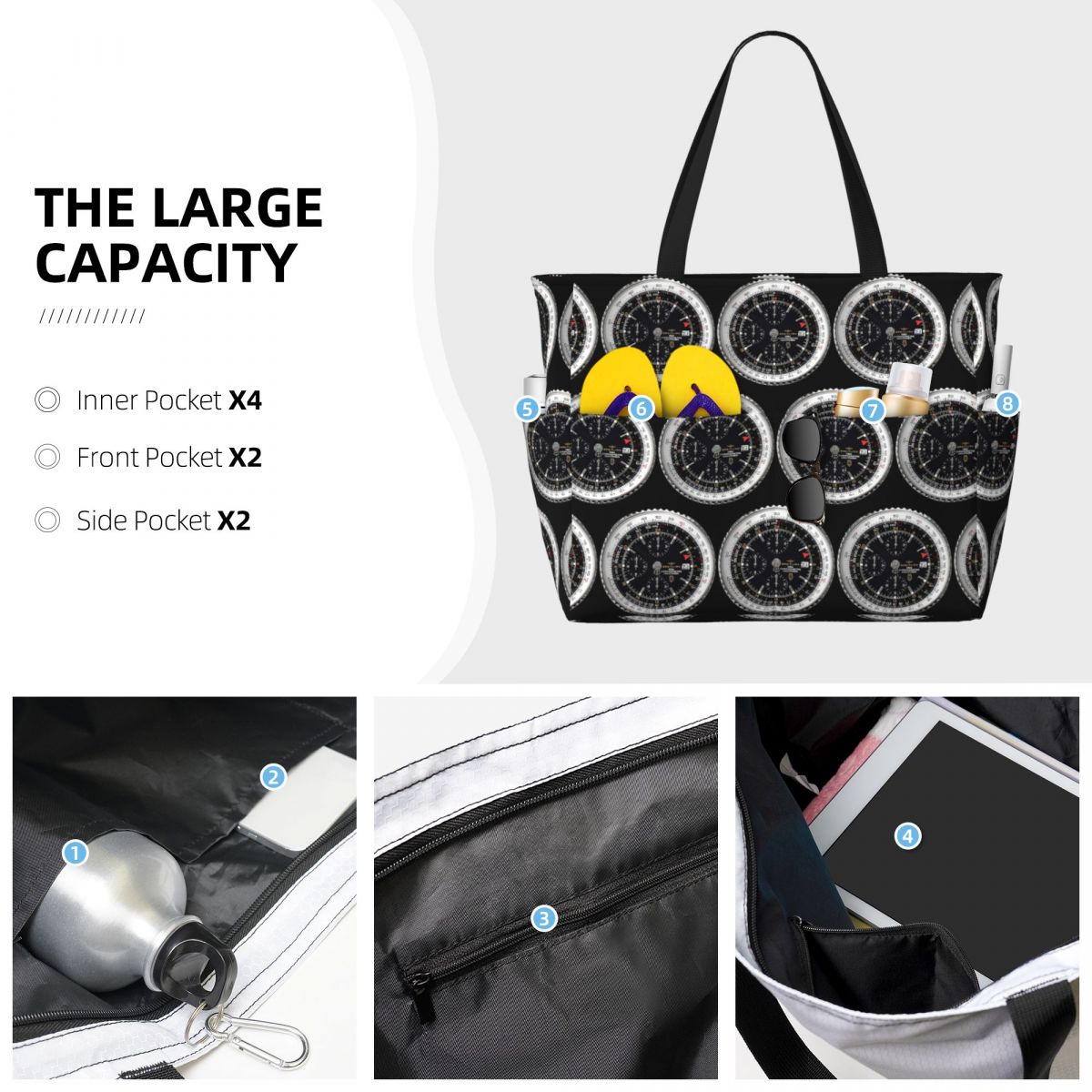 Luxury Watch Face Beach Tote B - Yoga Fitness Watch ulasan dan harga